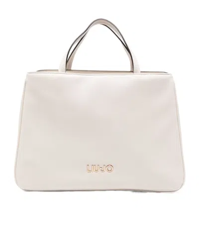 Liu •jo Liu Jo Logo Trim Two-handle Tote Bag In White