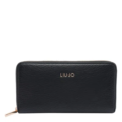 Liu •jo Logo Lettering Wallet In Black