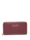 Liu •jo Logo Zip-around Wallet In Burgundy