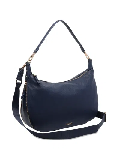 Liu •jo Logo Zip Shoulder Bag In Blue