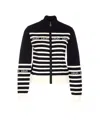 Liu •jo Pearl-embellished Striped Cardigan In Black