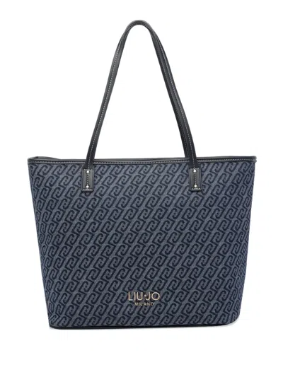 Liu •jo Liu Jo Jacquard Denim Tote Bag In Purple