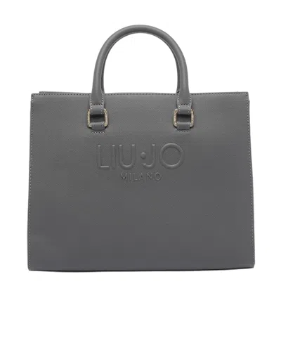 Liu •jo Liu Jo Logo Zip Tote Bag In Gray