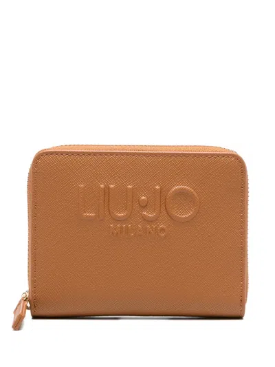 Liu •jo Logo Zip Wallet In Brown