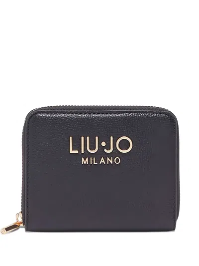 Liu •jo Logo Zip Wallet In Burgundy