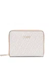 Liu •jo Logo Zip Wallet In Neutral
