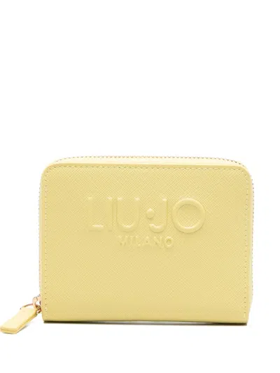 Liu •jo Logo Zip Wallet In Yellow