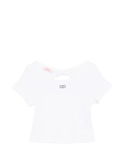 Liu •jo Logo-appliqué T-shirt In White