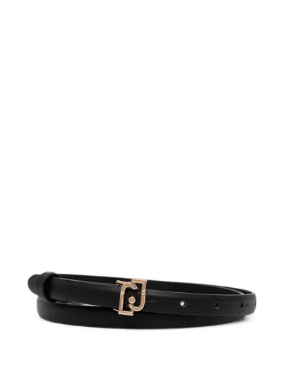 Liu •jo Logo-buckle Belt In Black