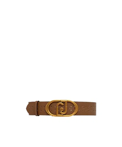 Liu •jo Logo-buckle Belt In Brown