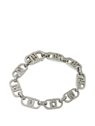 Liu •jo Logo-chain Bracelet In Silver