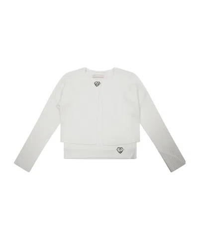 Liu •jo Kids' Logo-charm Sweater In White
