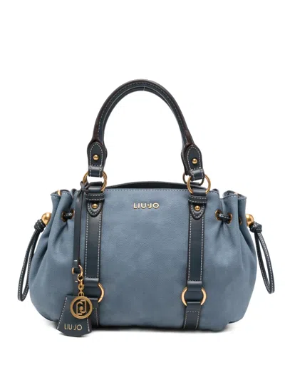 Liu •jo Logo-charm Tote Bag In Blue
