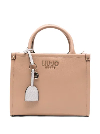 Liu •jo Logo-charm Tote Bag In Brown