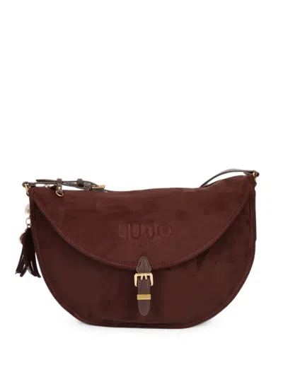 Liu •jo Logo-debossed Buckled Shoulder Bag In Brown