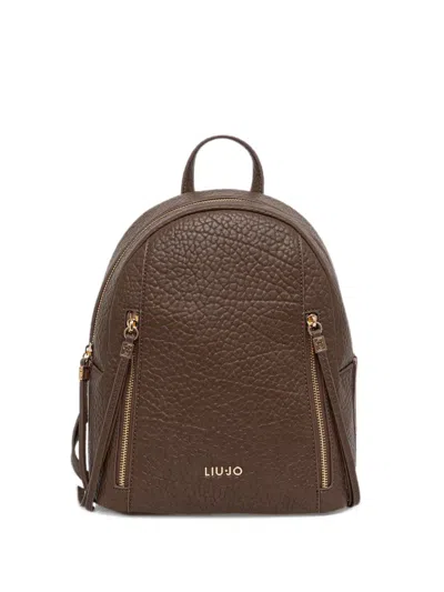Liu •jo Logo-detail Backpack In Brown