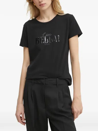 Liu •jo Logo-detail T-shirt In Black