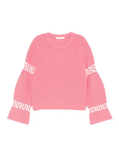 Liu •jo Kids' Logo-details Jumper In Pink
