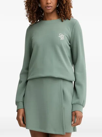 Liu •jo Logo-embellished Sweatshirt In Green