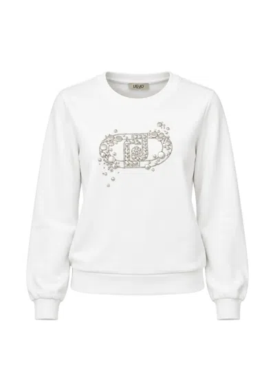 Liu •jo Logo-embellished Sweatshirt In White