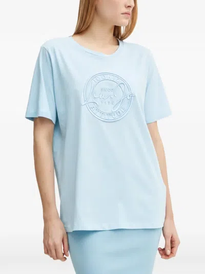 Liu •jo Logo-embellished T-shirt In Gray