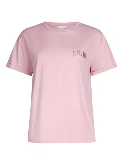 Liu •jo Logo-embellished T-shirt In Pink