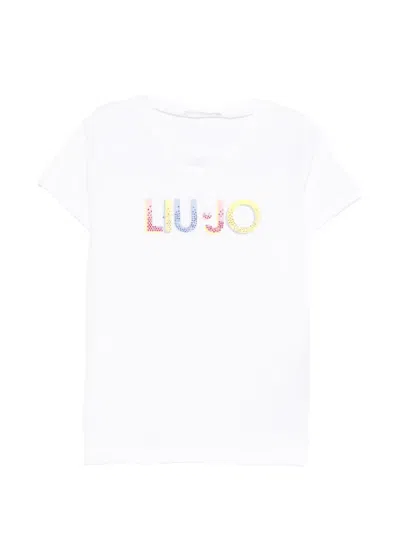 Liu •jo Kids' Logo-embellished T-shirt In White