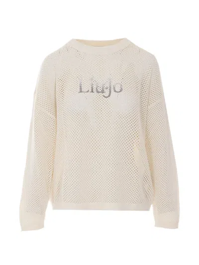 Liu •jo Logo-embellishment Sweatshirt In Neutral