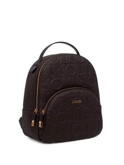 Liu •jo Logo-embossed Backpack In Brown