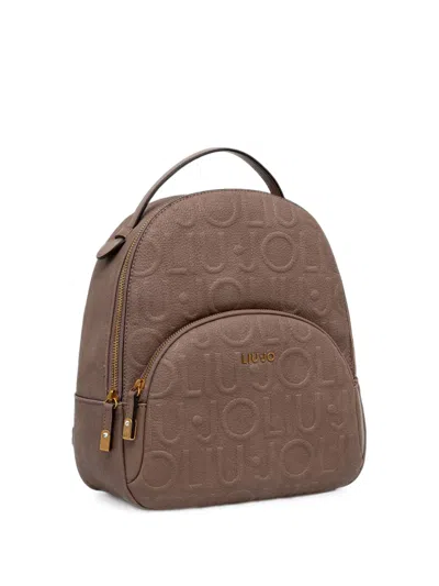 Liu •jo Logo-embossed Backpack In Pink