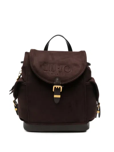 Liu •jo Logo-embossed Buckle-fastening Backpack In Brown
