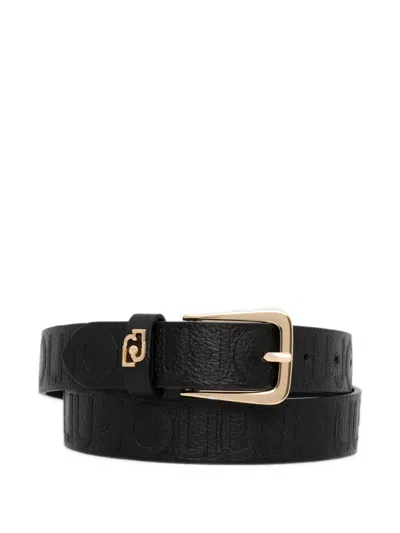 Liu •jo Logo-embossed Buckle-fastening Belt In Black