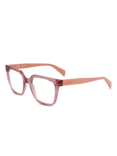 Liu •jo Logo-embossed Glasses In Pink