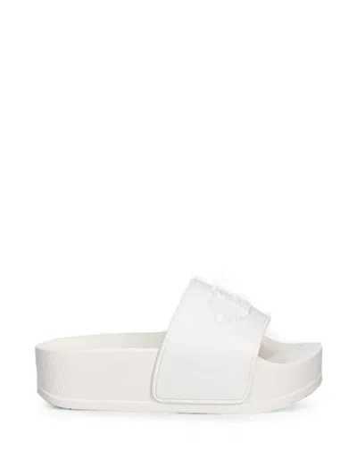 Liu •jo Logo-embossed Platform Slides In White