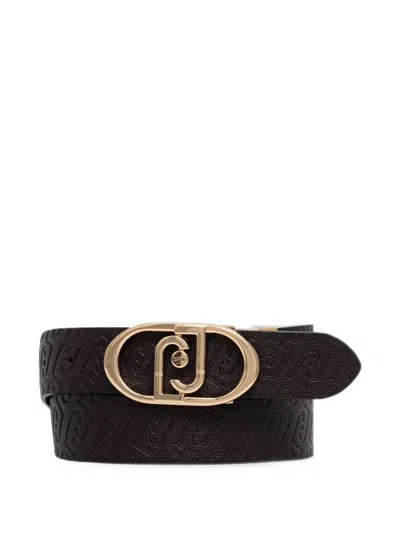 Liu •jo Logo-embossed Reversible Belt In Brown