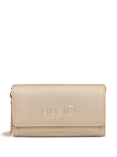 Liu •jo Logo-embossed Shoulder Bag In Gold