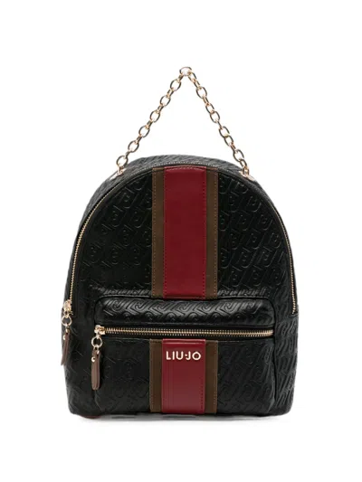 Liu •jo Logo-embossed Striped Backpack In Multi