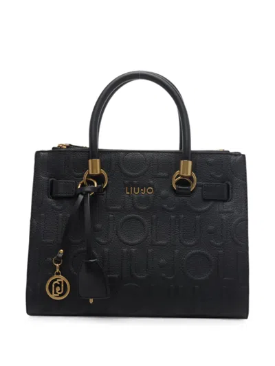 Liu •jo Logo-embossed Tote Bag In Black