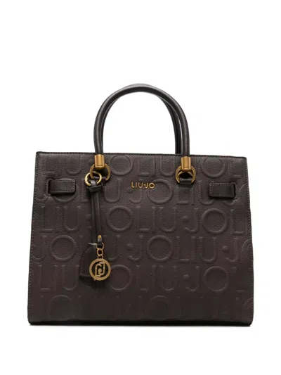 Liu •jo Logo-embossed Tote Bag In Brown