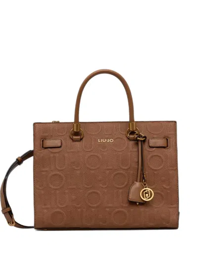 Liu •jo Logo-embossed Tote Bag In Purple