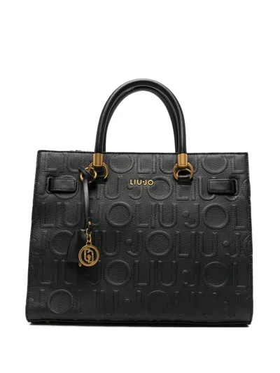 Liu •jo Logo-embossed Tote Bag In Black