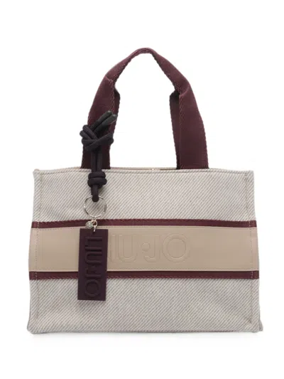 Liu •jo Logo-embossed Twill Tote Bag In White