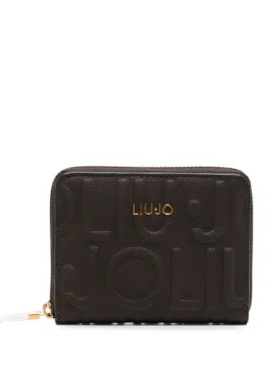 Liu •jo Logo-embossed Zip-around Wallet In Brown