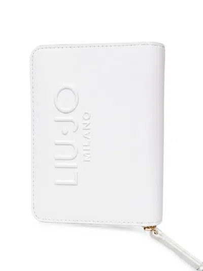 Liu •jo Logo-embossed Zip-around Wallet In White