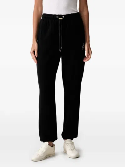 Liu •jo Logo-embroidered Drawstring Track Pants In Black