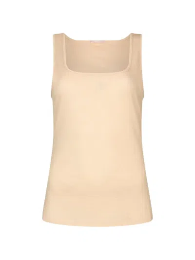 Liu •jo Logo-embroidered Scoop-neck Tank Top In Neutral