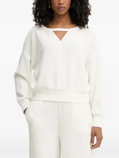 Liu •jo Logo-embroidered Sweatshirt In White