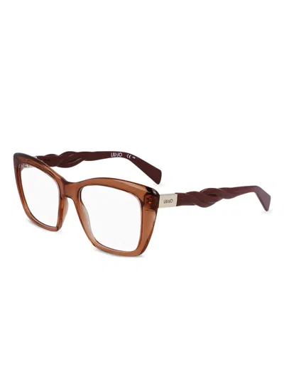 Liu •jo Logo-engraved Glasses In Brown
