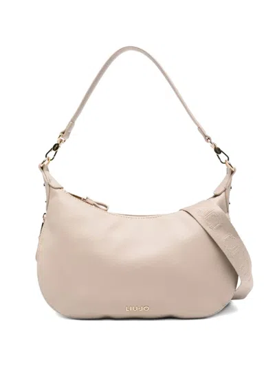 Liu •jo Logo-lettering Shoulder Bag In Neutral