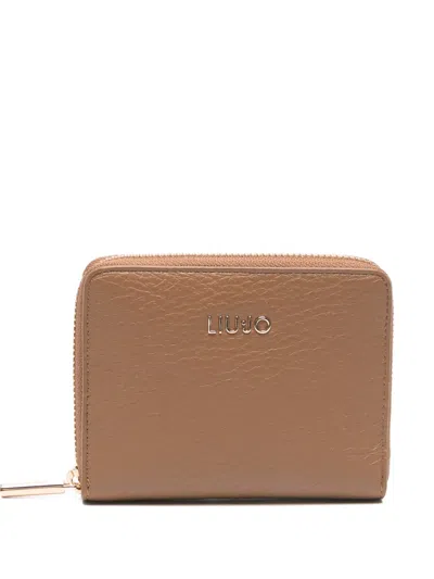 Liu •jo Logo-lettering Wallet In Brown